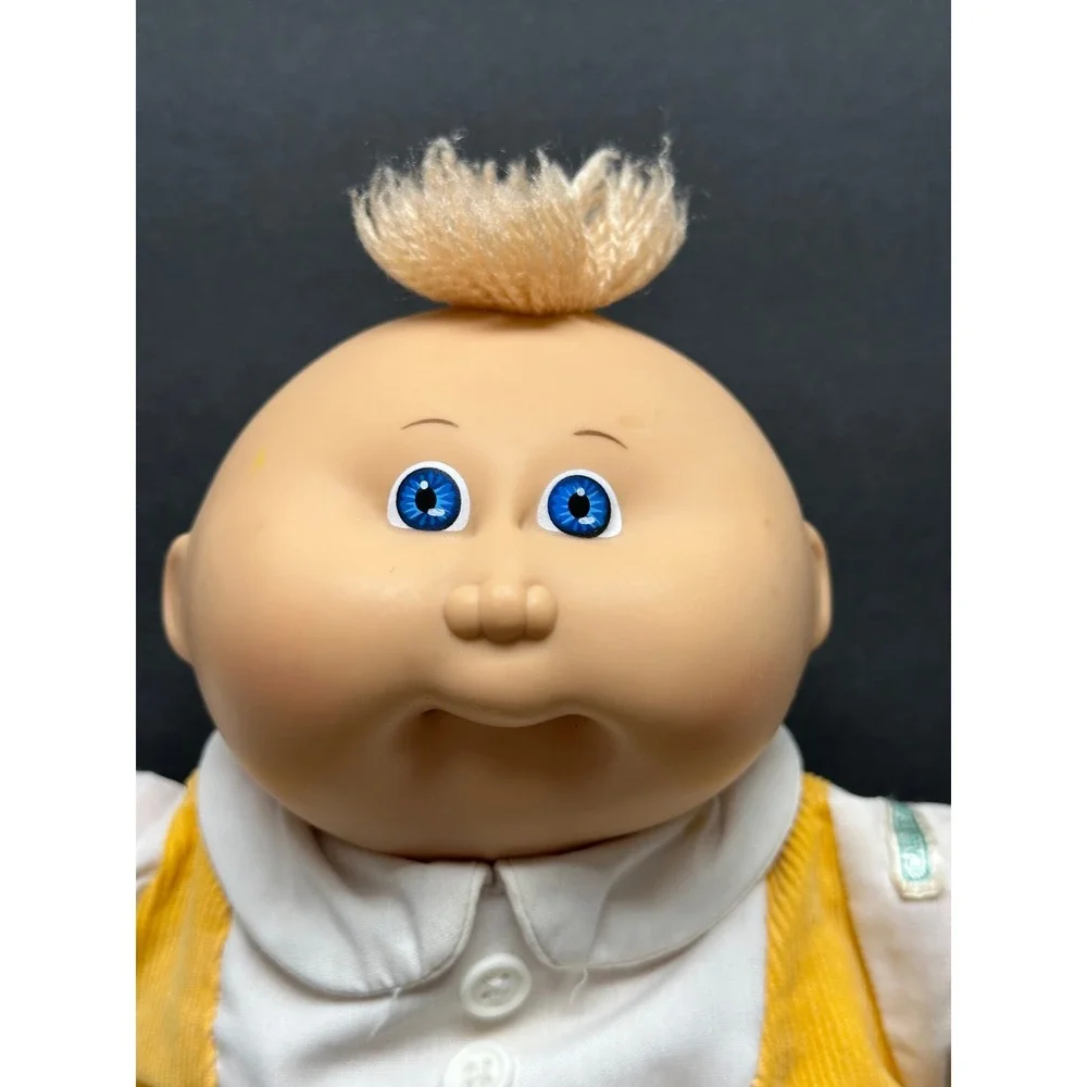 Cabbage Patch Kids Doll Yellow Corduroy Romper Elephant Blue Eyes 1985 Coleco